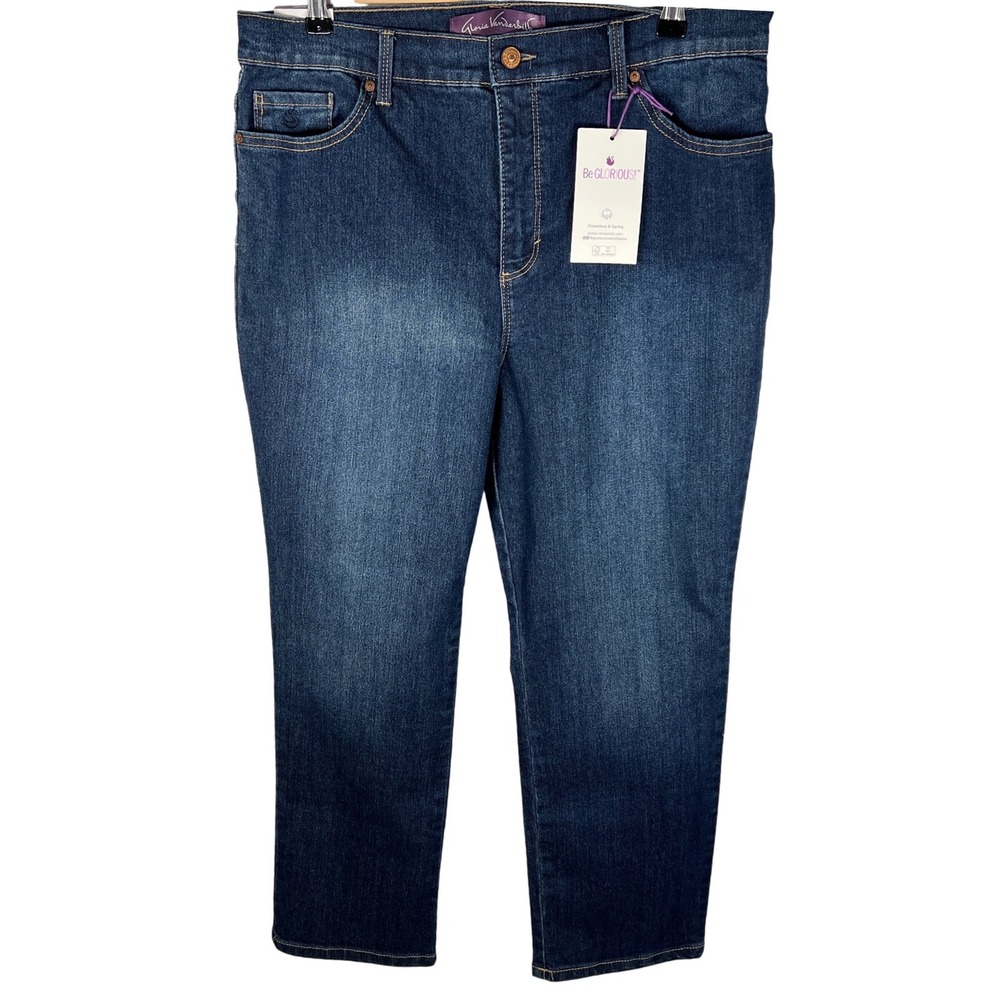 Gloria Vanderbilt‎ Amanda Slimming Jeans 16PS Classic Dark Wash Petite Short NWT